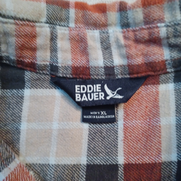 Eddie Bauer Plaid Flannel Button-Up Shirt Men's Size XL - Picture 2 of 8